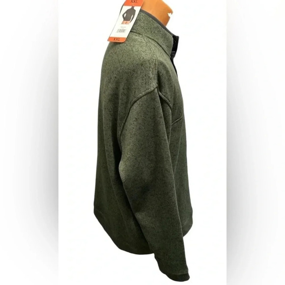 NWT Eddie Bauer Radiator Fleece Snap Front Pull over Men's Heather Green Sz XXL - Picture 7 of 14